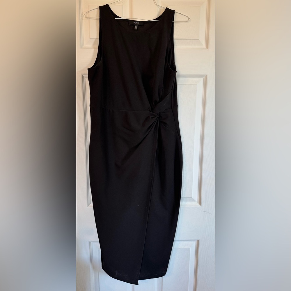 Guess Mock Wrap Black Dress